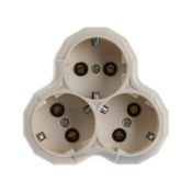 разветвитель -тройник, 16А, с з/к, белый разветвитель -тройник, 16А, с з/к, белый