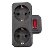 разветвитель -двойник Uniel с заземлением с выключателем UL-00011244 S-GES2-16PB BLACK разветвитель -двойник Uniel с заземлением с выключателем UL-00011244 S-GES2-16PB BLACK