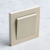 Пульт-радиопередатчик одноклавишный Base-1 без фиксации без рамки бежевый Пульт-радиопередатчик одноклавишный Base-1 без фиксации без рамки бежевый