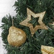 Ёлка искусственная настенная «Зимнее волшебство. Звёзды шишки», 45 см, золото, ПВХ ветки отгибаются Ёлка искусственная настенная «Зимнее волшебство. Звёзды шишки», 45 см, золото, ПВХ ветки отгибаются