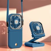 Вентилятор портативный F30, функция Power bank 3000 мАч, 3 режима, USB, складной, синий Вентилятор портативный F30, функция Power bank 3000 мАч, 3 режима, USB, складной, синий