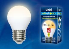 светодиодная лампа шар  G45 Белый теплый  6W UL-00002377 LED-G45-6W/WW/E27/FR/MB PLM11 Диммируемая Multibright