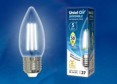 светодиодная лампа свеча Белый дневной  5W UL-00003642 LED-C35-5W/NW/E27/CL/DIM GLA01  Диммируемая AIR