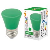 лампа декоративная светодиодная колокольчик D45 Зеленый 1.0W UL-00005640 LED-D45-1W/GREEN/E27/FR/С DECOR COLOR