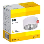 Накладной светильник без лампы IEK LIGHTING 4017 LT-UPB0-4017-GX53-1-K54  GX53 цилиндр накладной белый/хром Накладной светильник без лампы IEK LIGHTING 4017 LT-UPB0-4017-GX53-1-K54  GX53 цилиндр накладной белый/хром